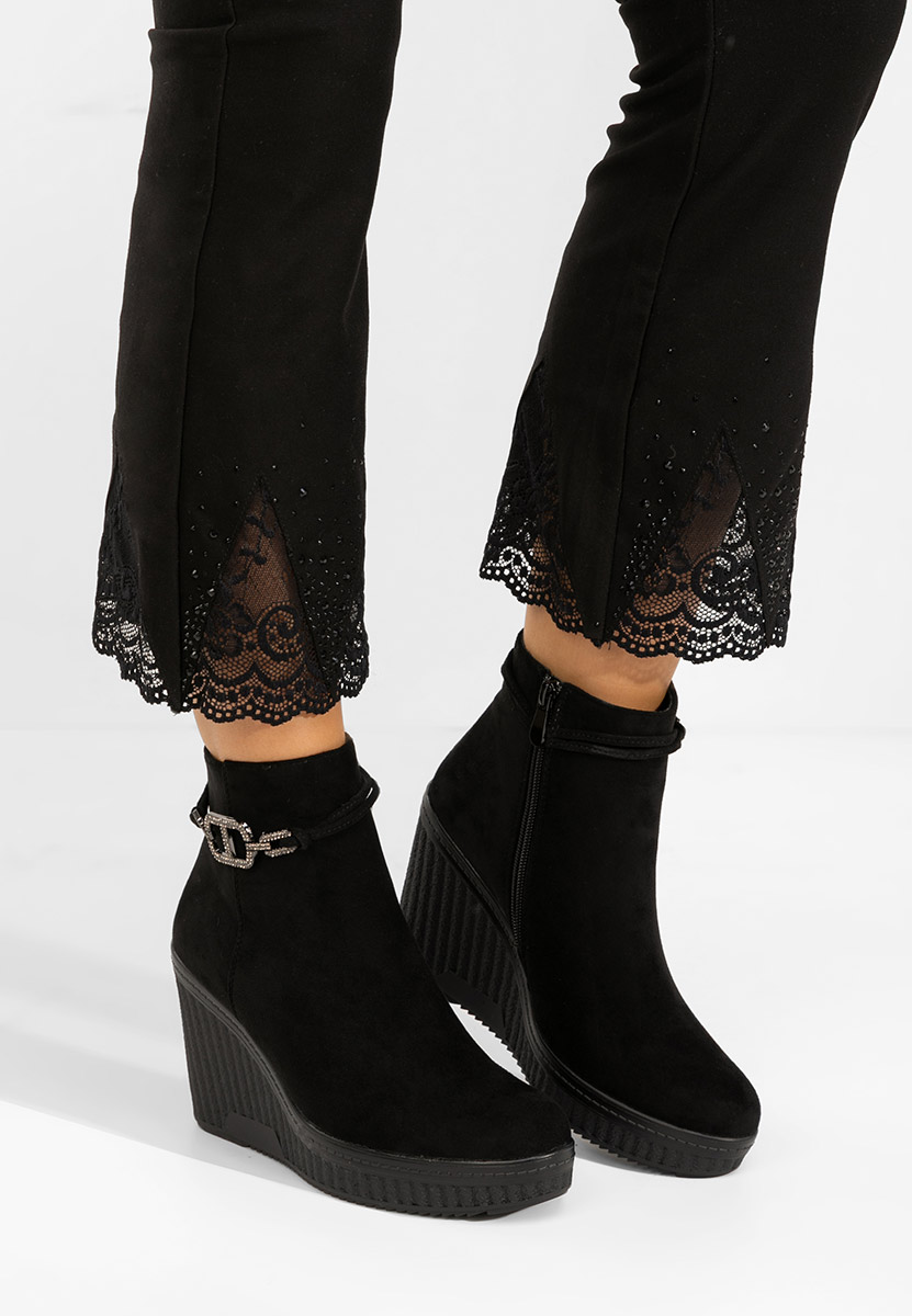 Charlet v3 fekete telitalpú platform bokacsizma