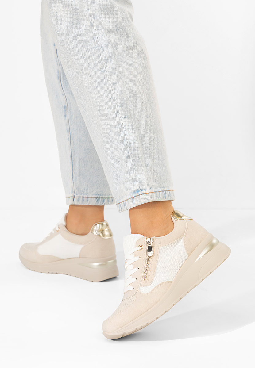 Floreia bézs platform sneaker cipő 