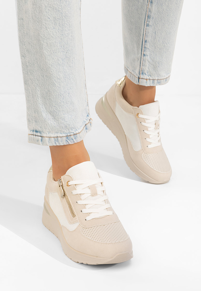 Floreia bézs platform sneaker cipő 