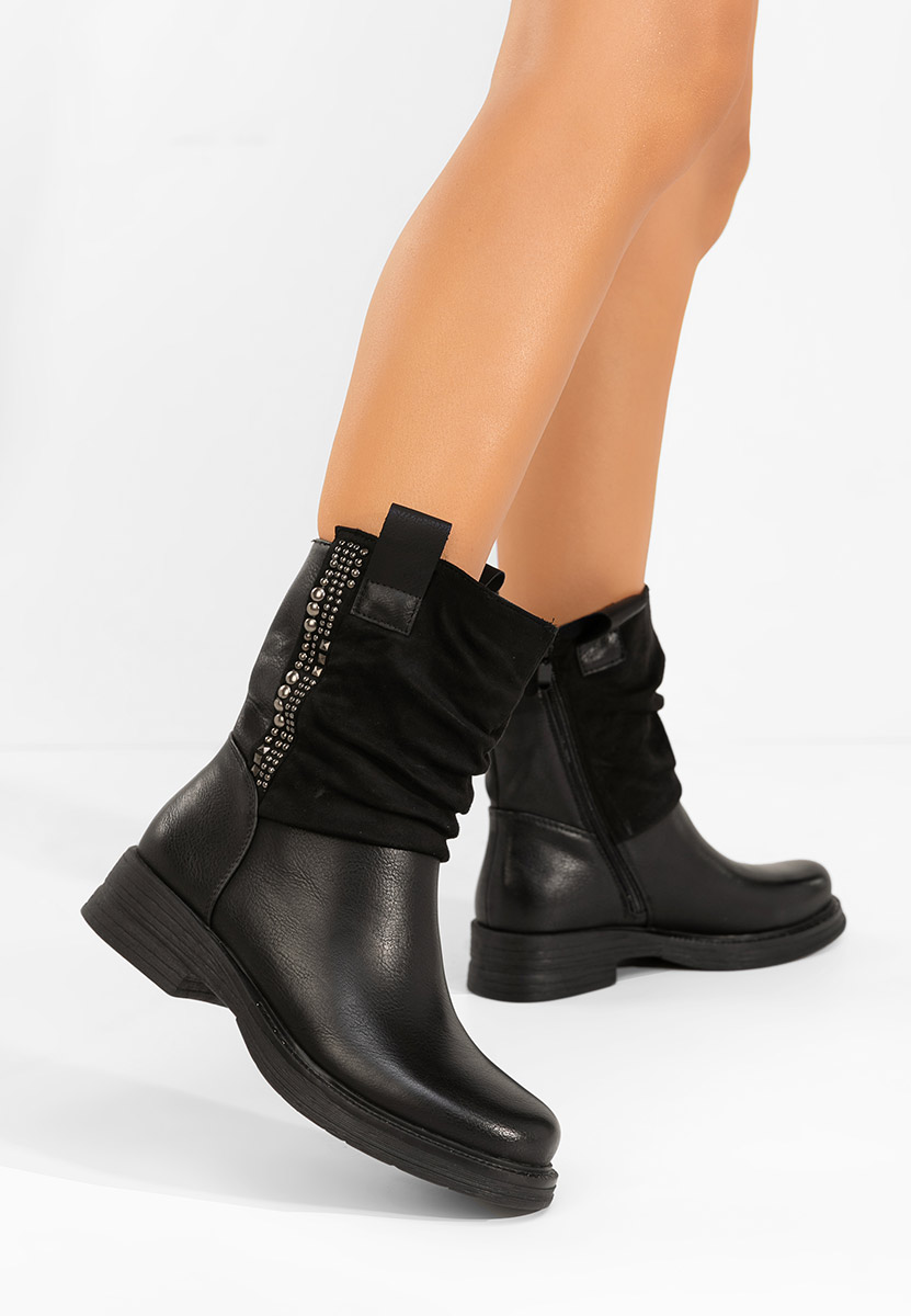 Kristela fekete női bokacsizma