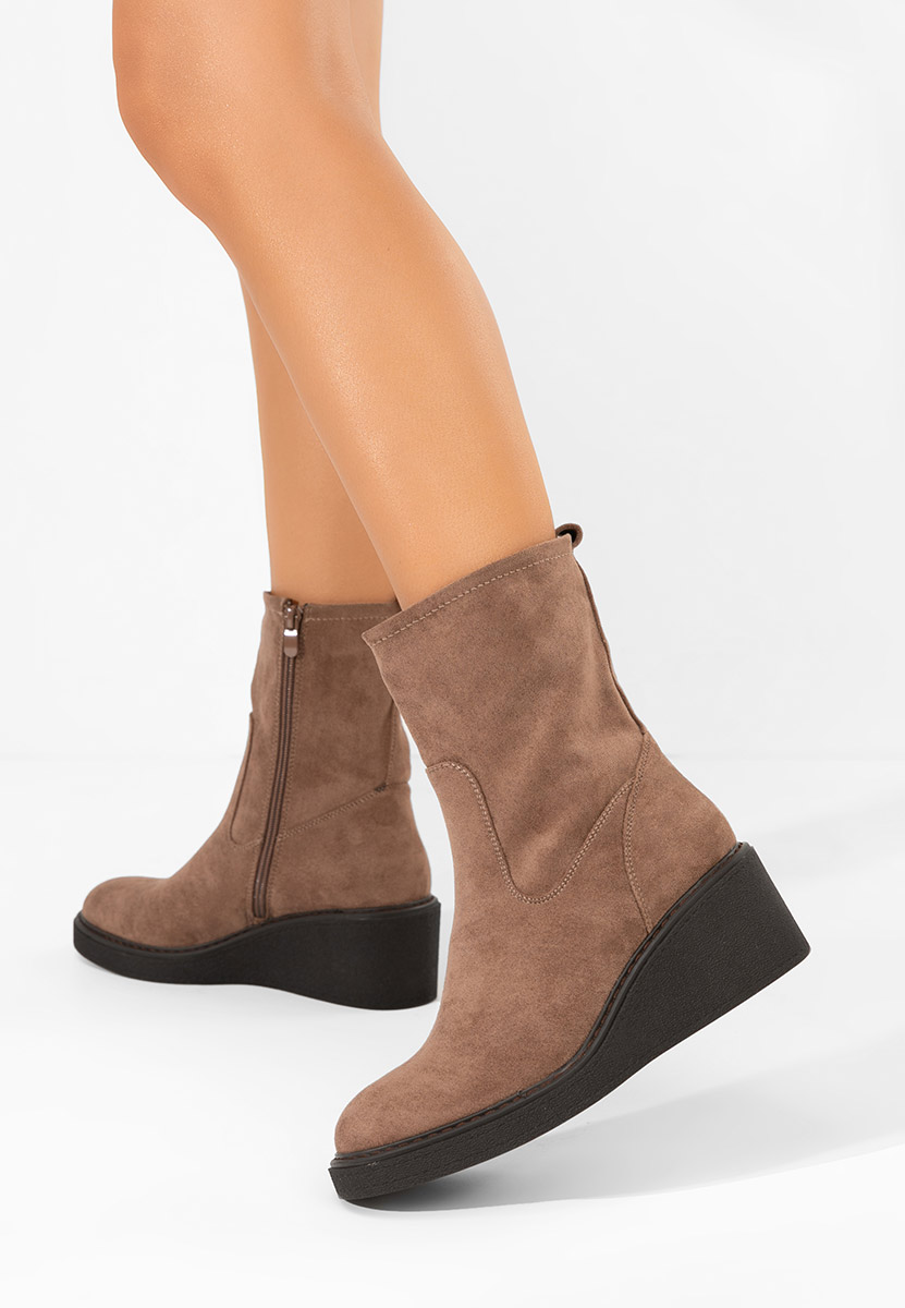 Lysara barna női platform bokacipő