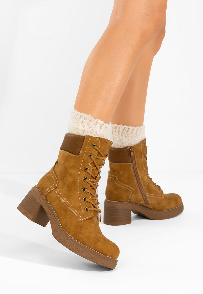 Celoria camel női bokacsizma