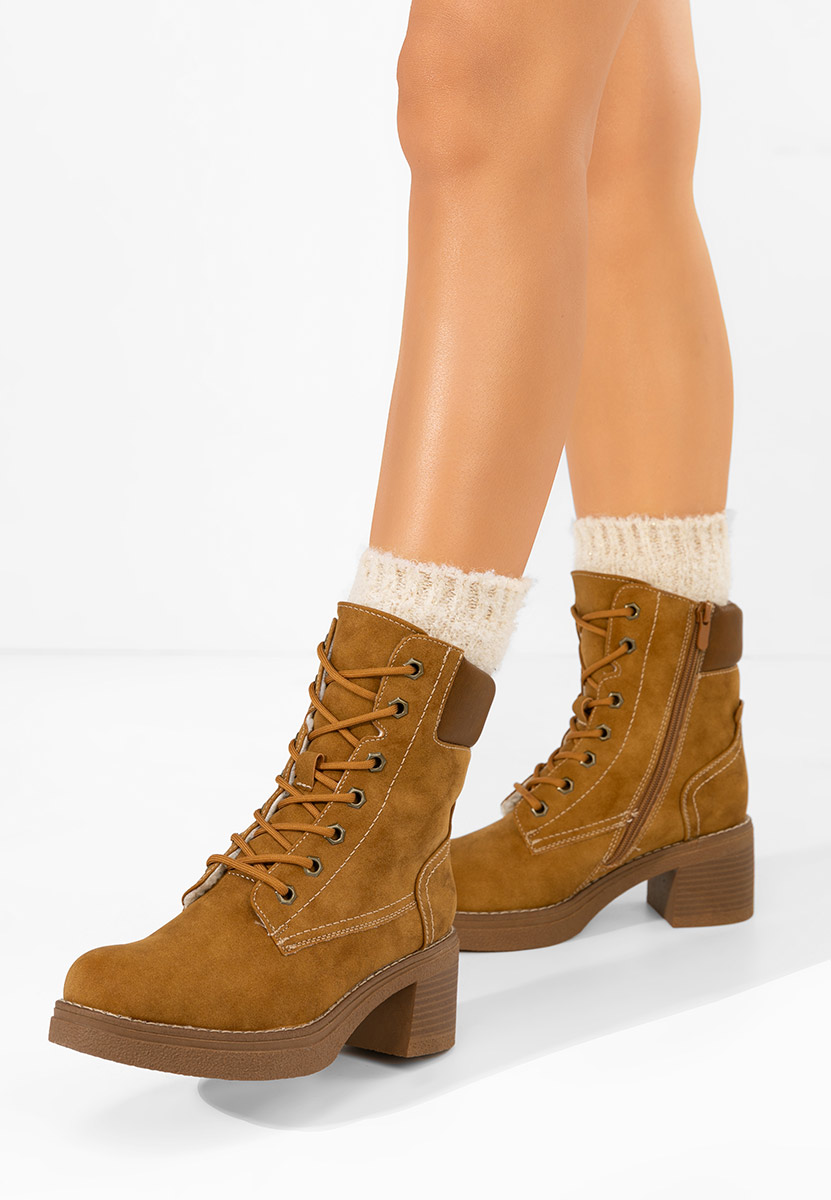 Celoria camel női bokacsizma