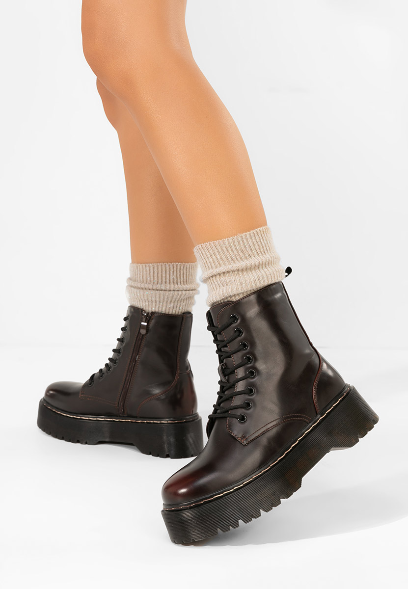 Martensa borvörös női bakancs