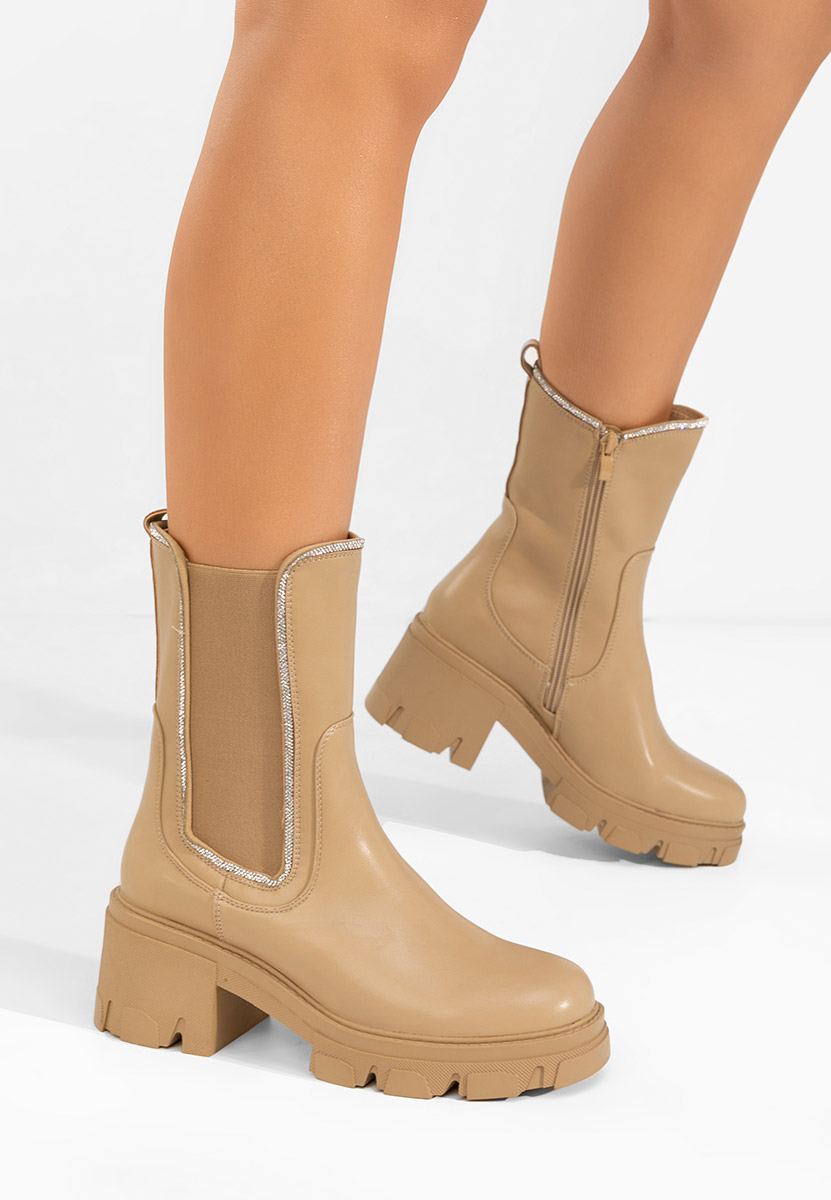 Justine khaki női bokacsizma