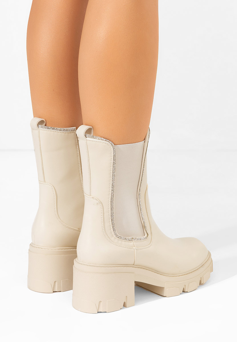 Justine bézs női bokacsizma