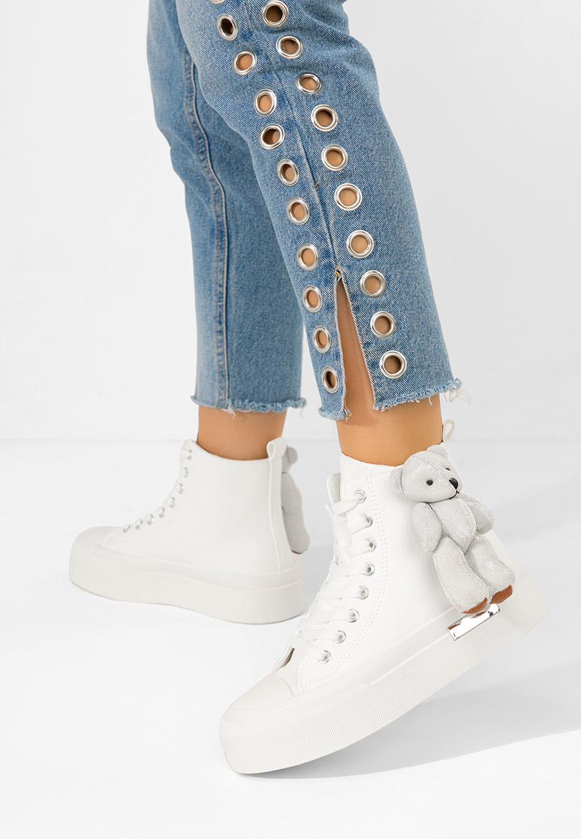 Alisea fehér magasszárú teniszcipő