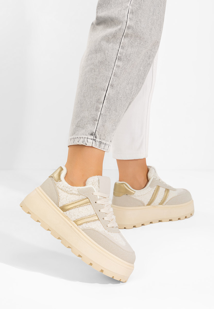 Janeia bézs telitalpú platform sneaker