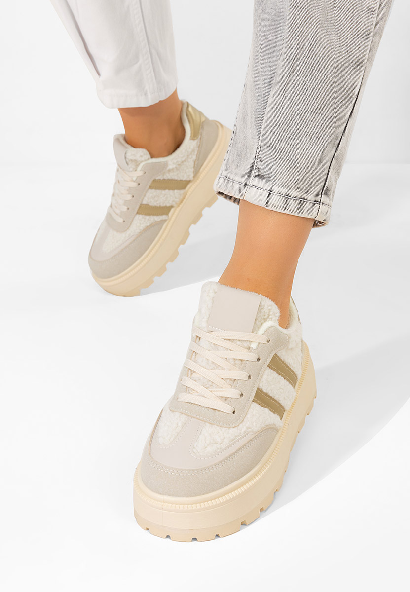 Janeia bézs telitalpú platform sneaker