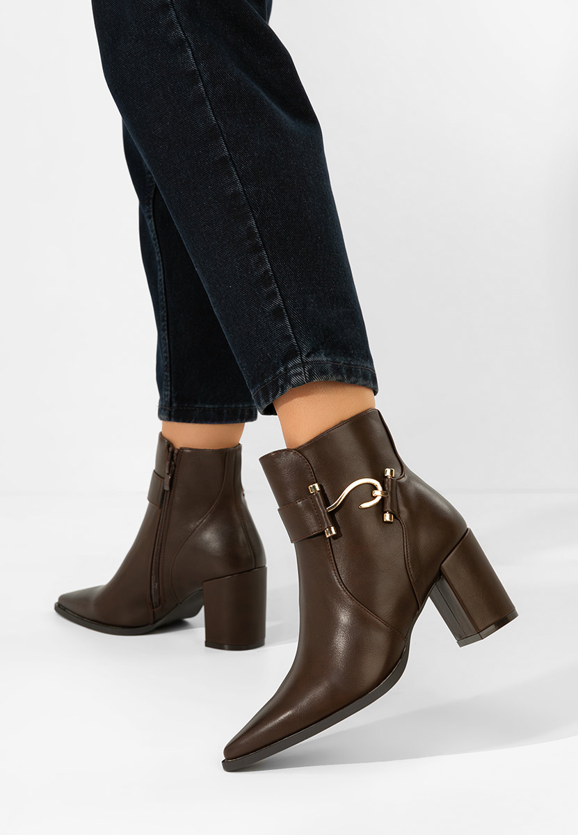 Savira barna bokacipő vastag sarokkal