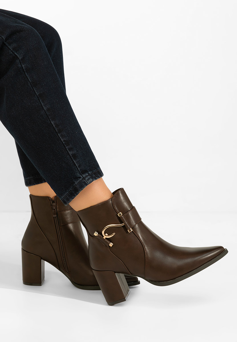 Savira barna bokacipő vastag sarokkal