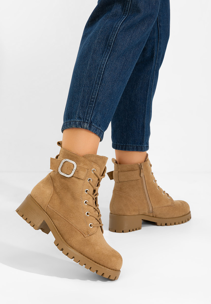 Garneta camel női bokacsizma