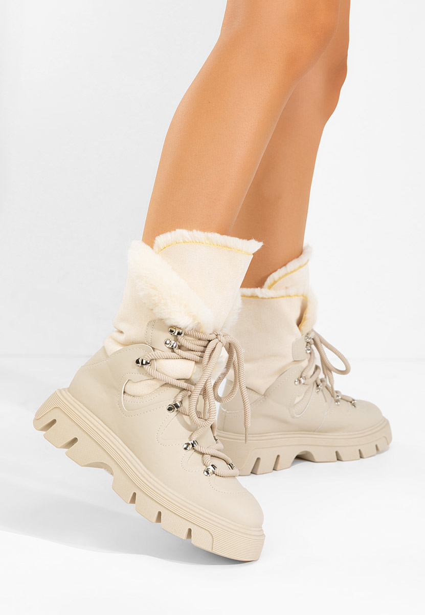 Celima bézs női téli bokacsizma