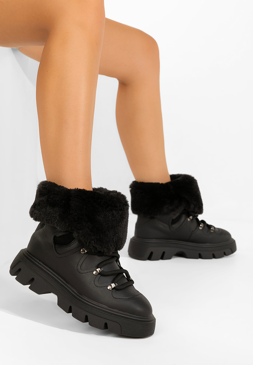 Celima fekete női téli bokacsizma