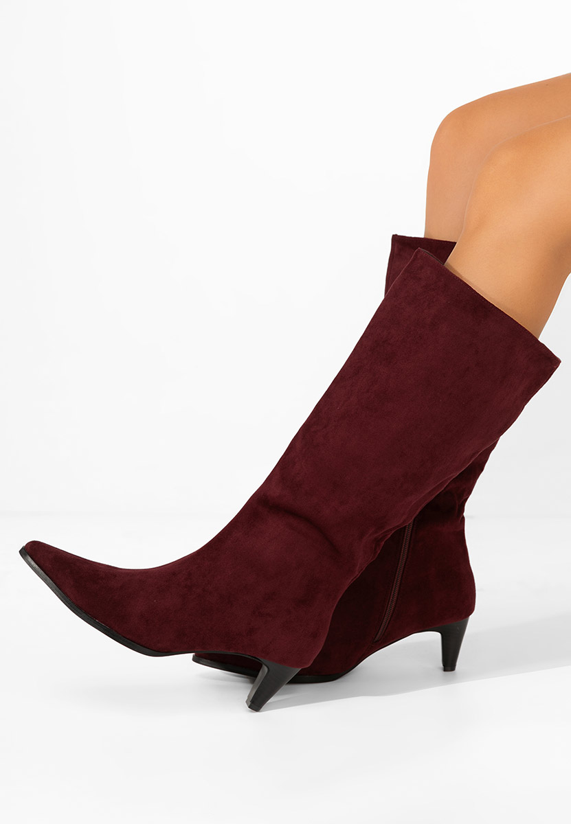 Favora borvörös női elegáns csizma