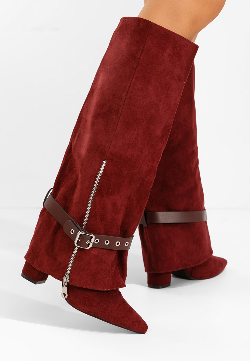 Scotia borvörös magassarkú csizma