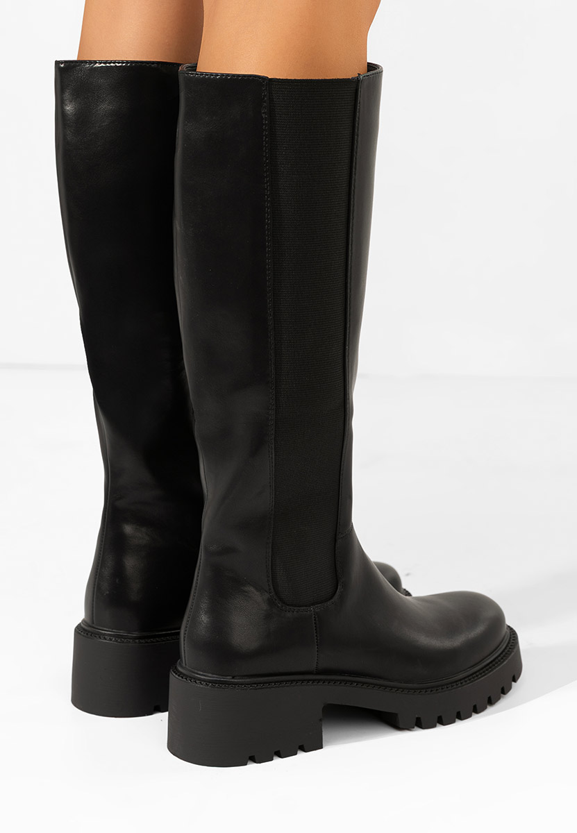 Calipso fekete hosszú szárú csizma