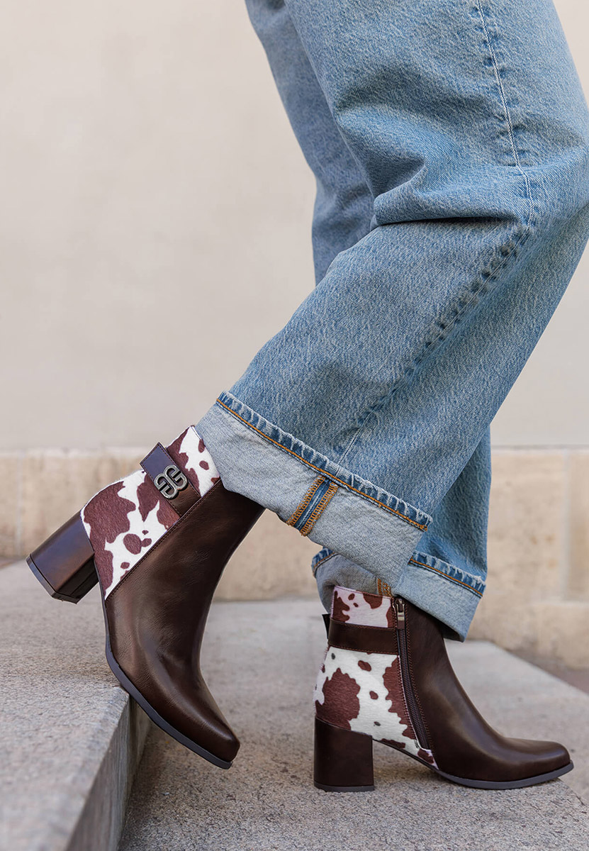 Marivora barna bokacipő vastag sarokkal