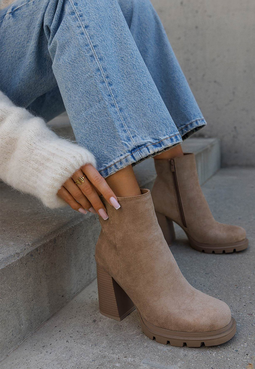 Neolia v2 khaki bokacsizma vastag sarokkal