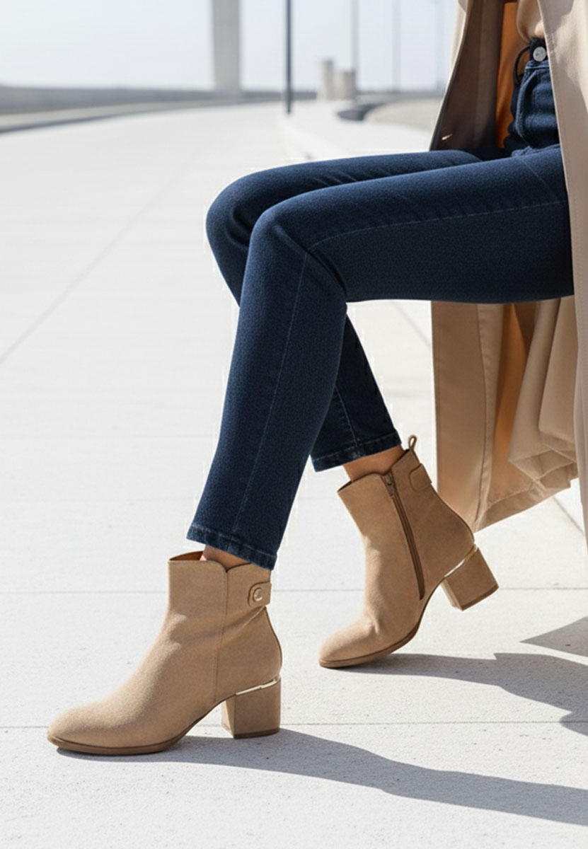 Sikora khaki bokacsizma vastag sarokkal