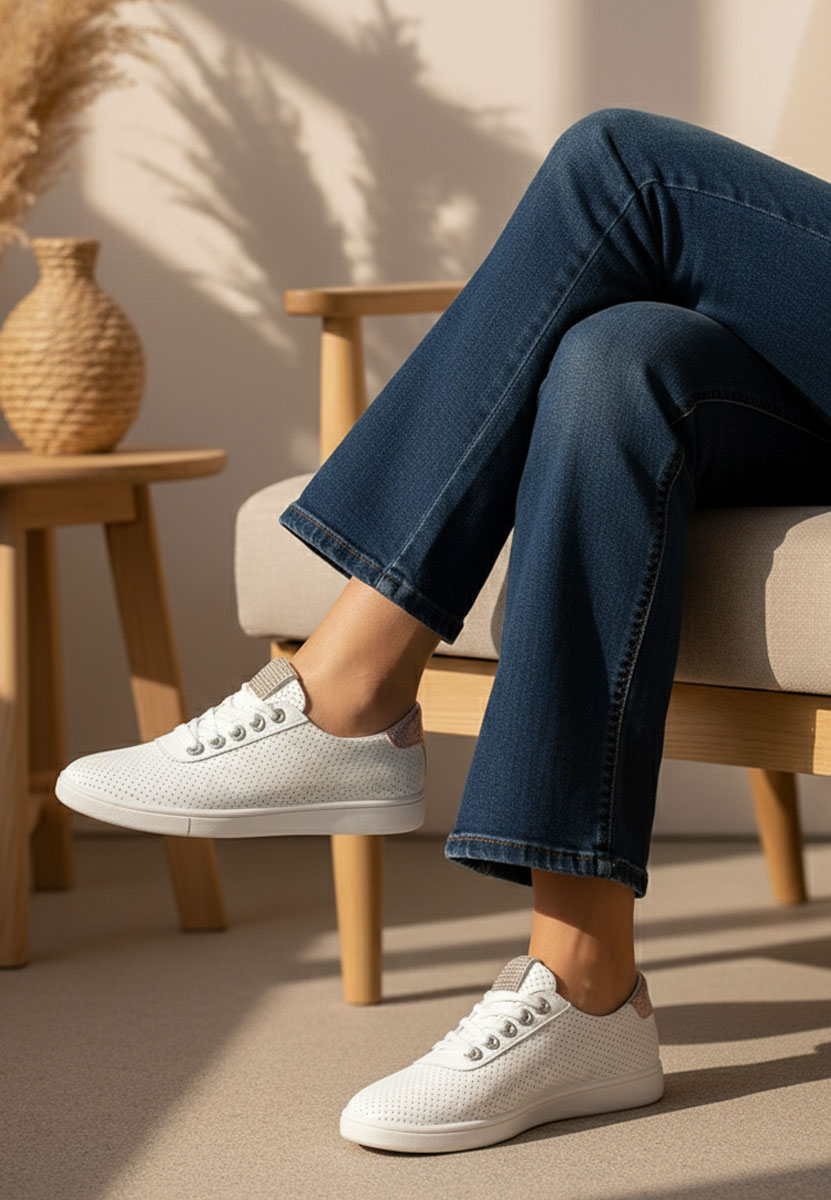 Capricia v3 fehér fűzős női cipő