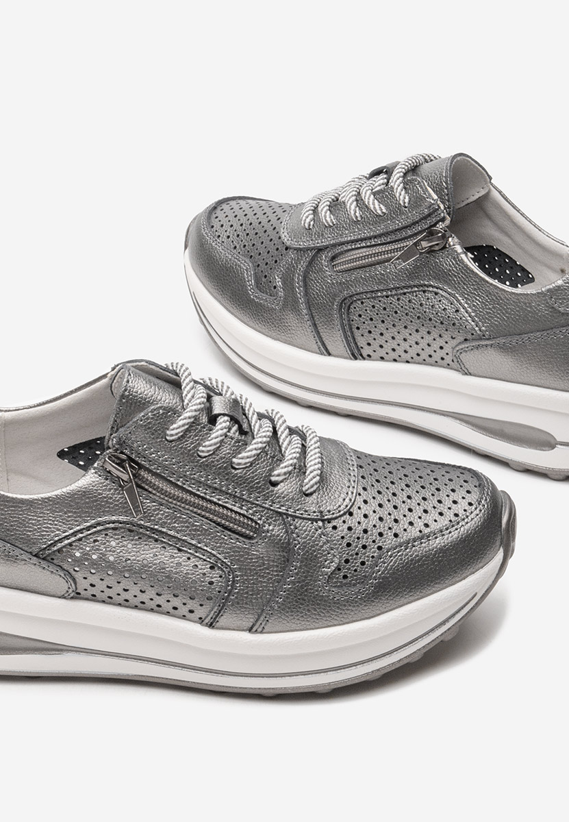 Cidra ezüst női bőr sneaker