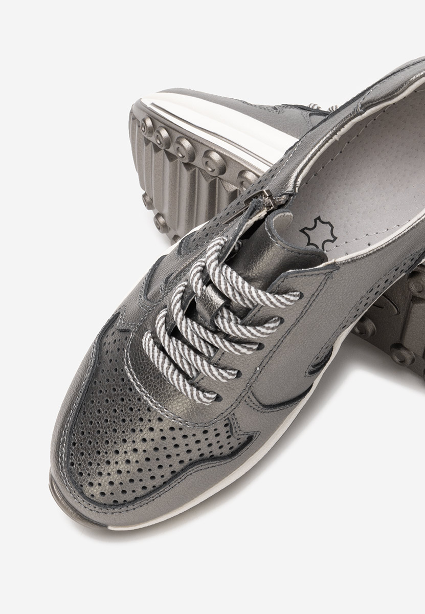 Cidra ezüst női bőr sneaker