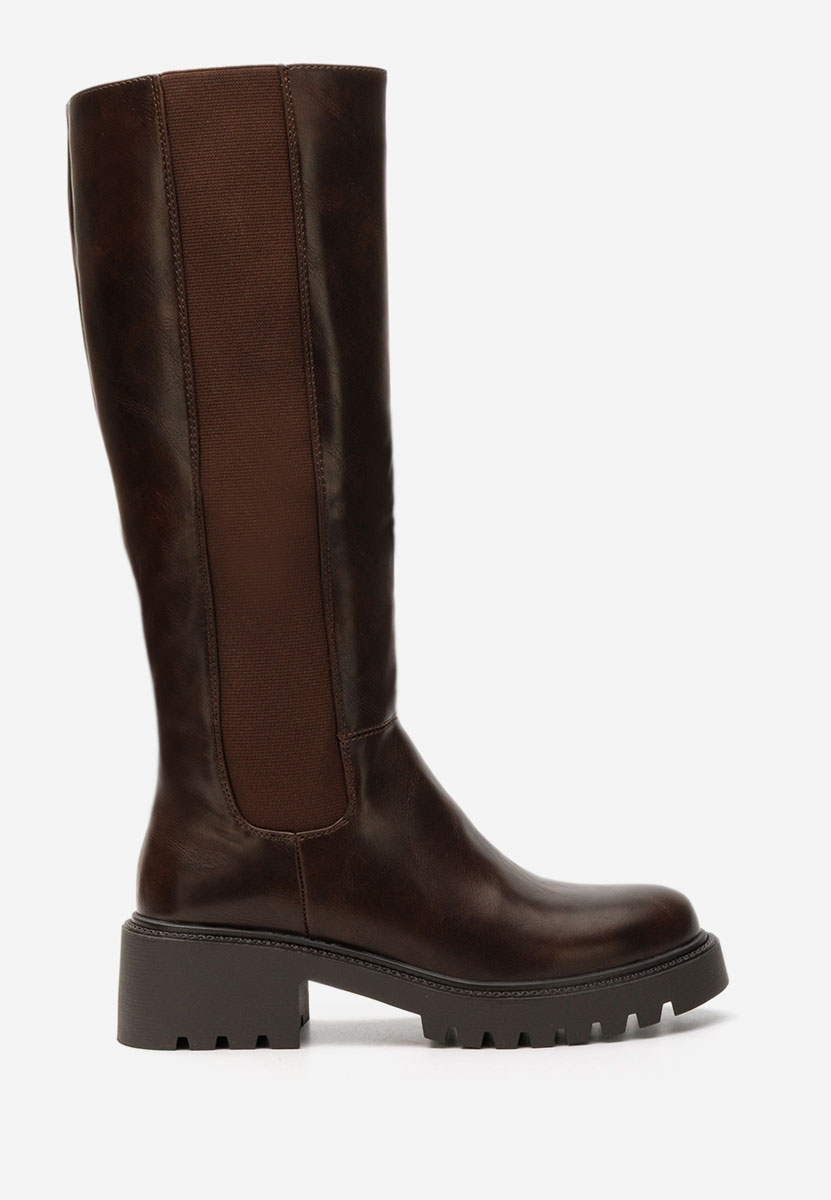 Calipso barna hosszú szárú csizma