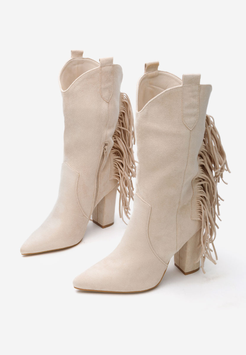 Aurina bézs cowboy csizma női 