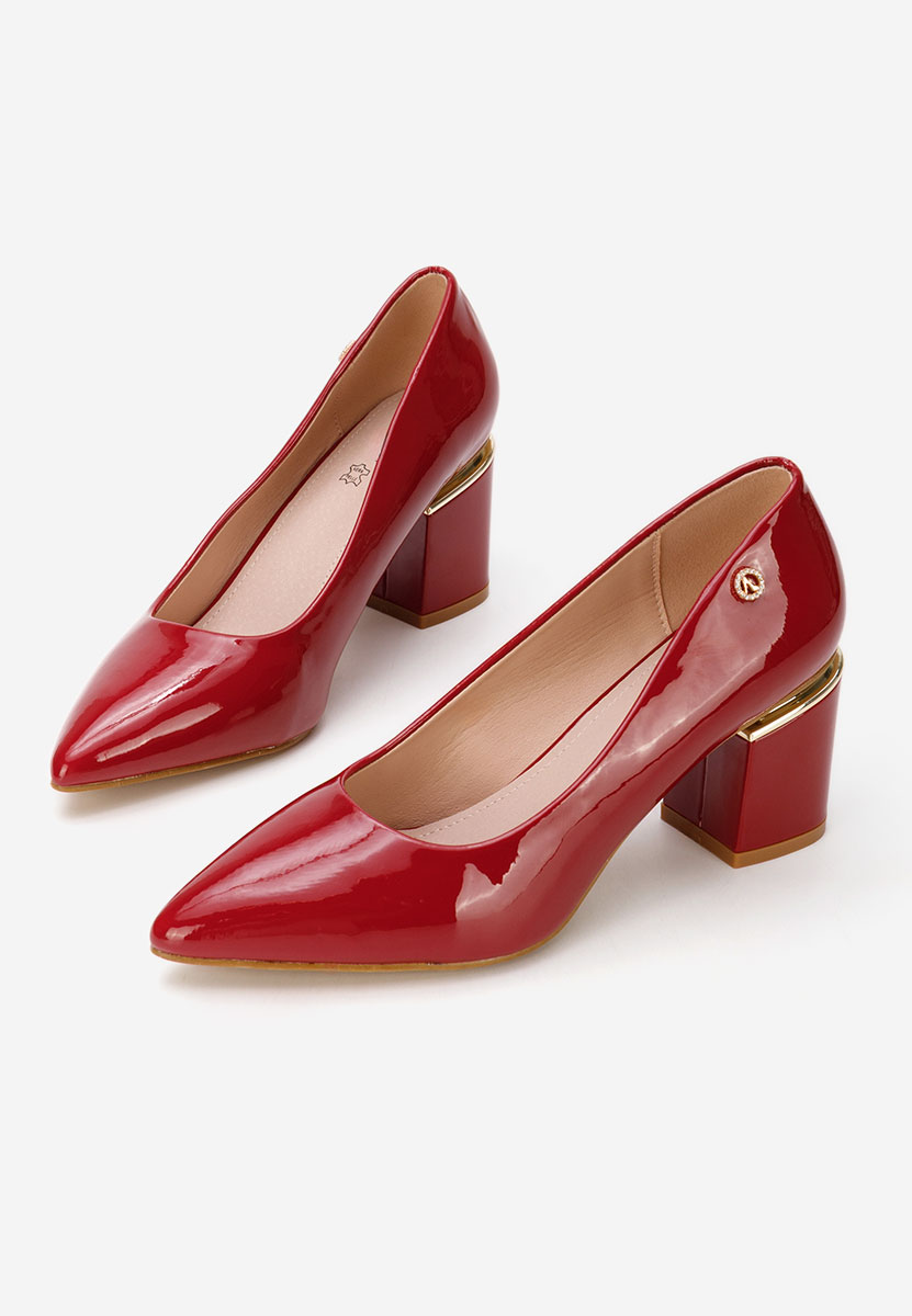 Nelia v4 piros vastag sarkú magassarkú 