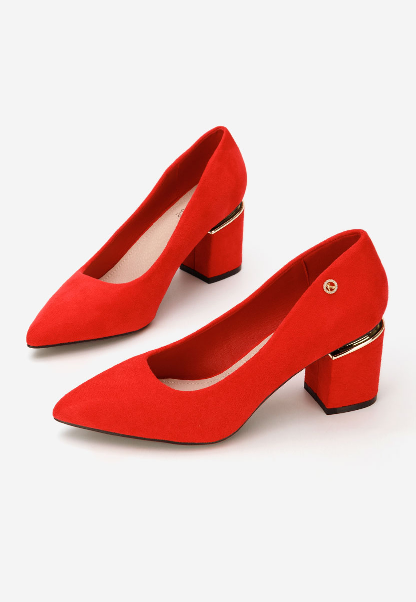 Nelia v5 piros vastag sarkú magassarkú 