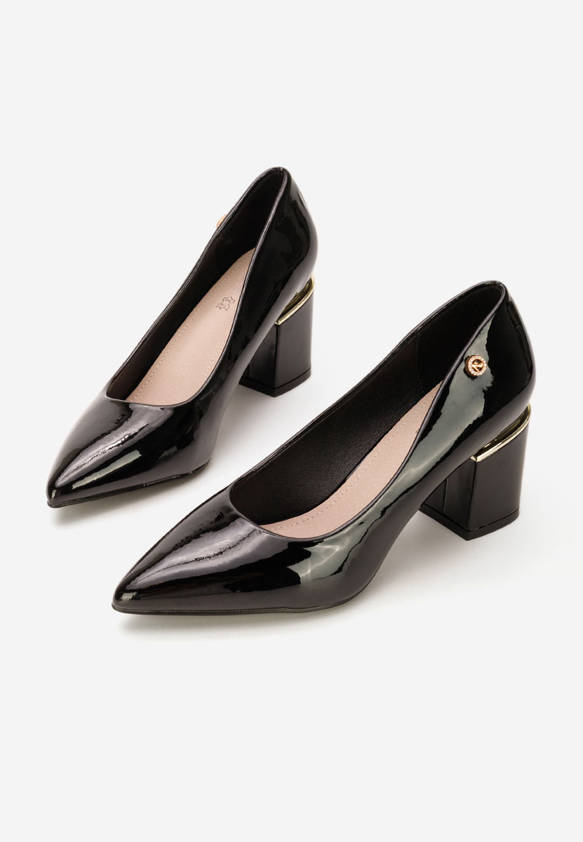 Nelia v4 fekete vastag sarkú magassarkú 