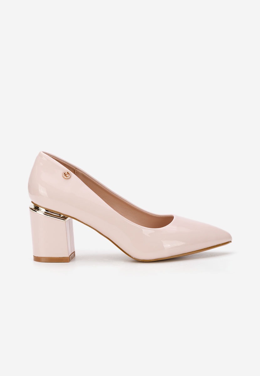 Nelia v4 bézs vastag sarkú magassarkú 