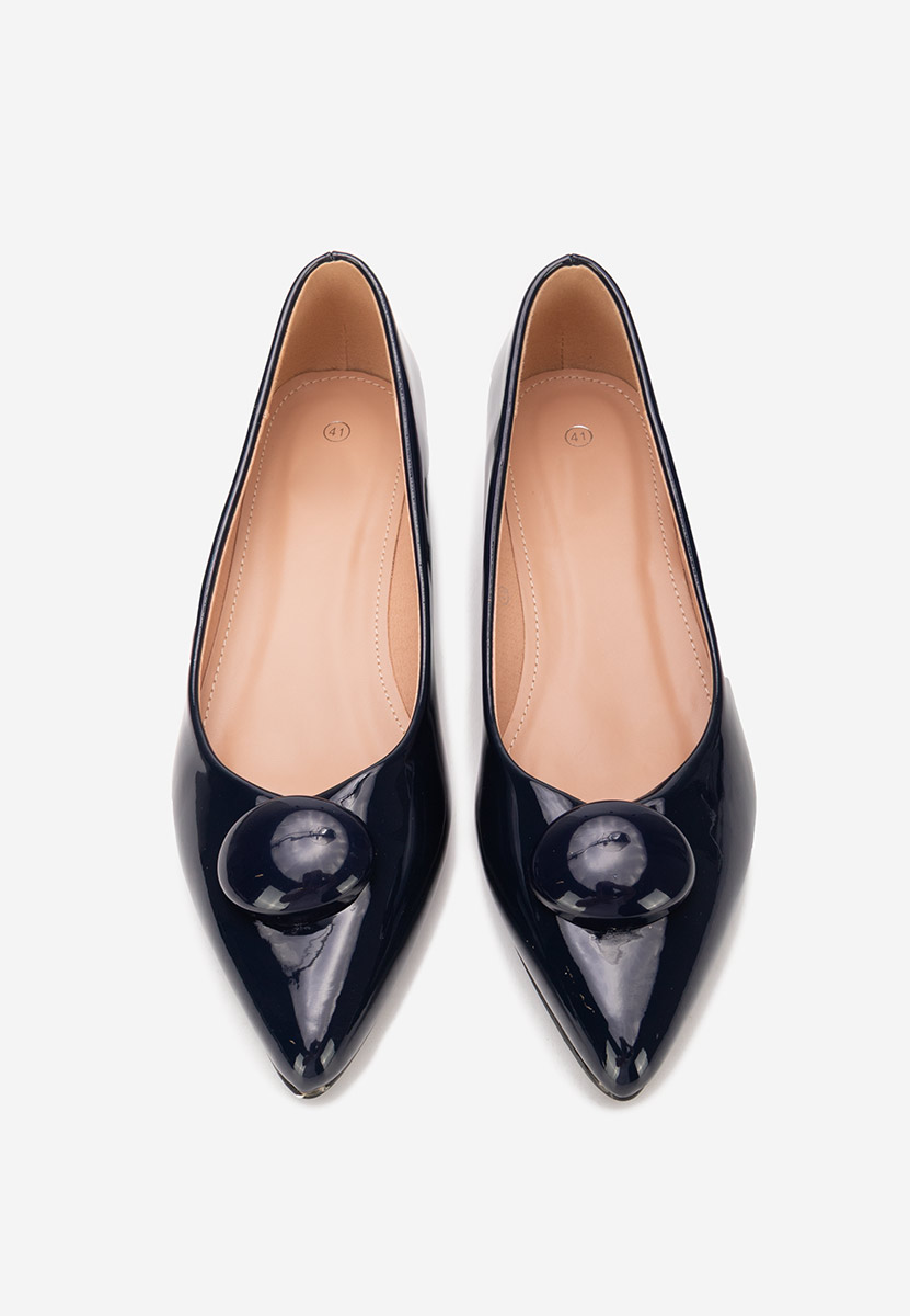 Reiko tengerészkék alacsony sarkú körömcipő