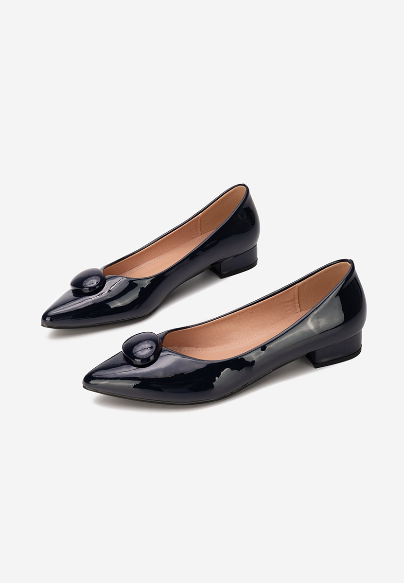 Reiko tengerészkék alacsony sarkú körömcipő