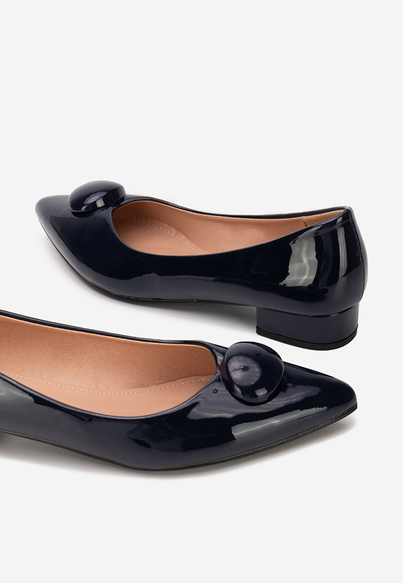 Reiko tengerészkék alacsony sarkú körömcipő