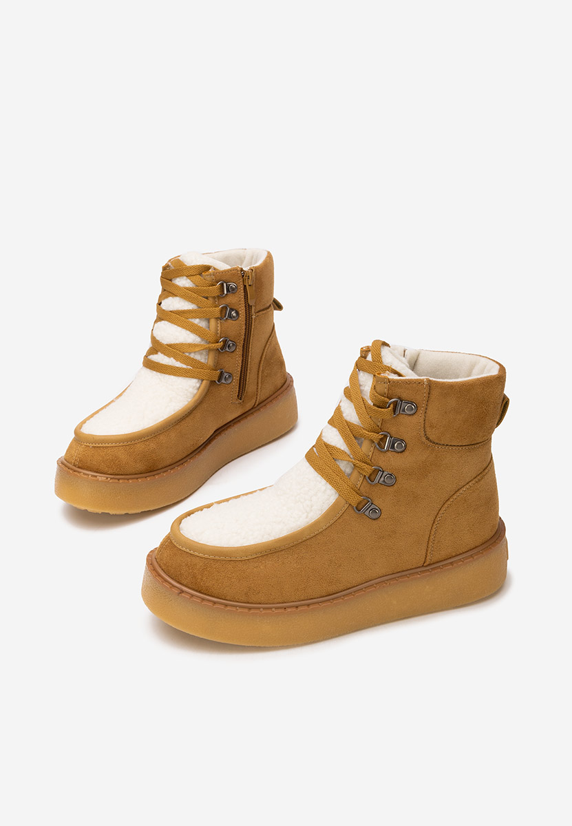 Liraia camel telitalpú platform bokacsizma