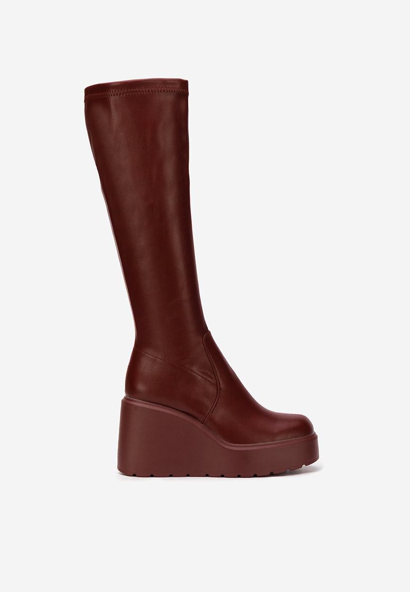 Rozalin bordo  platform csizma