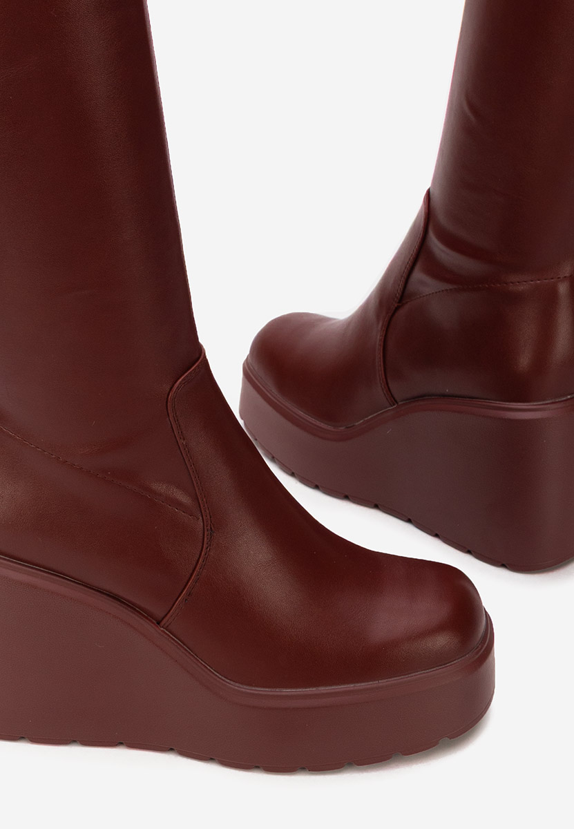Rozalin bordo  platform csizma