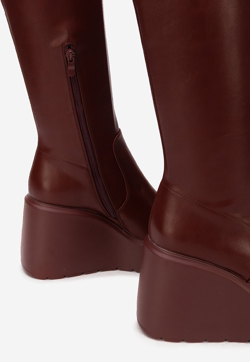 Rozalin bordo  platform csizma