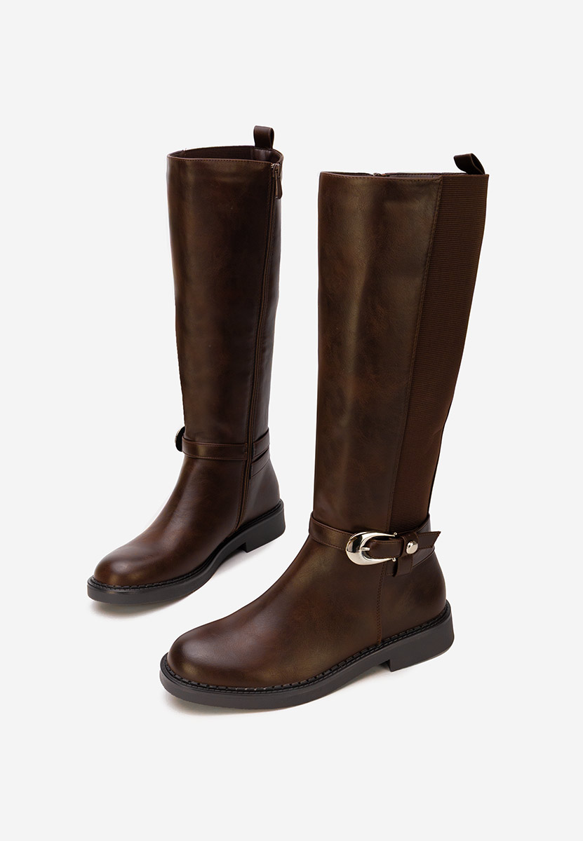 Cevina barna hosszú szárú csizma