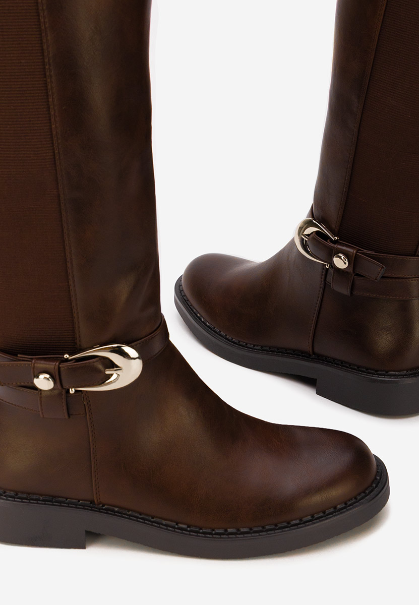 Cevina barna hosszú szárú csizma