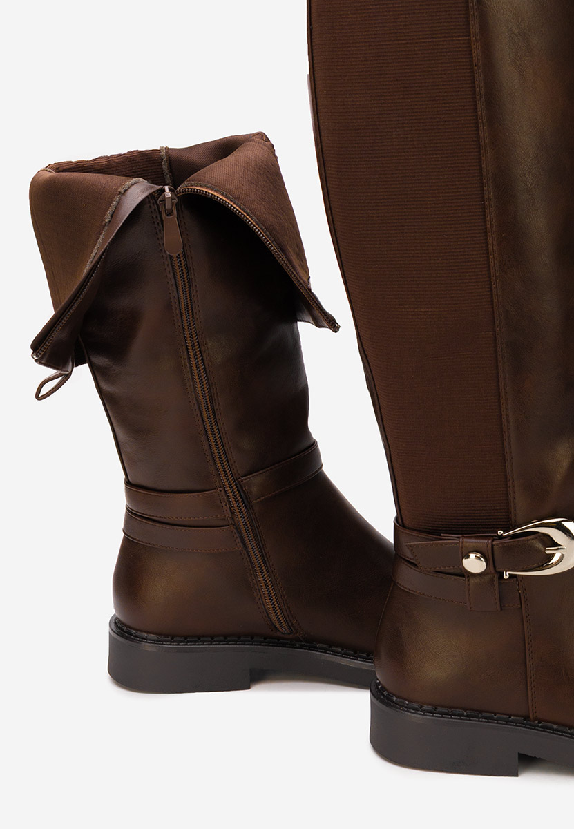 Cevina barna hosszú szárú csizma