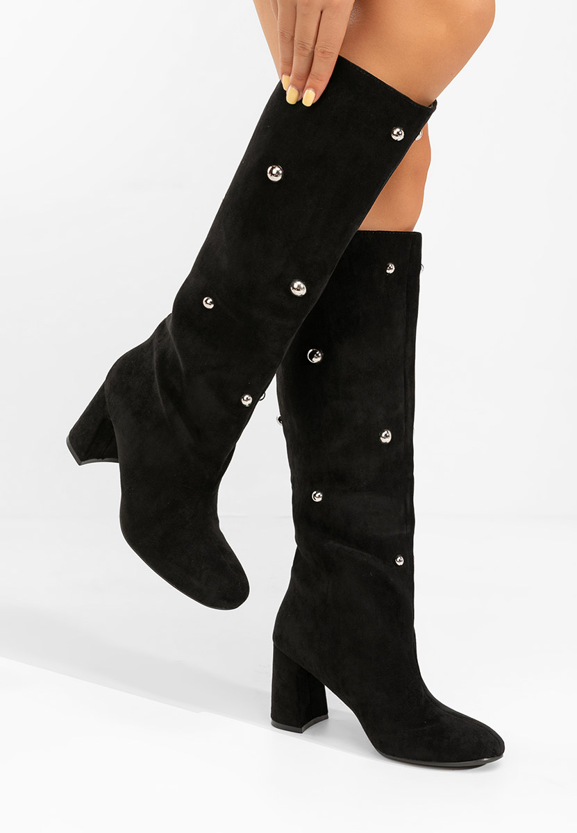 Noielia fekete magassarkú csizma