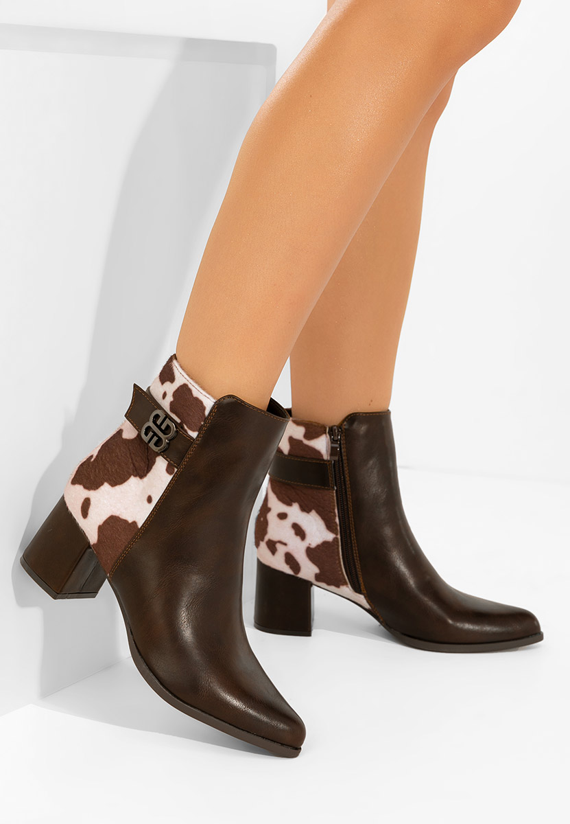 Marivora barna bokacipő vastag sarokkal