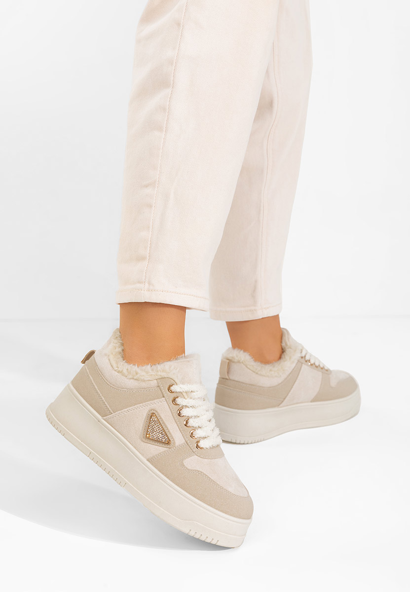 Elivra bézs telitalpú platform sneaker