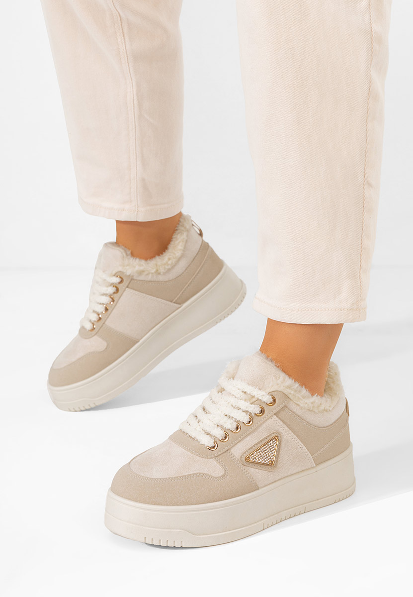 Elivra bézs telitalpú platform sneaker