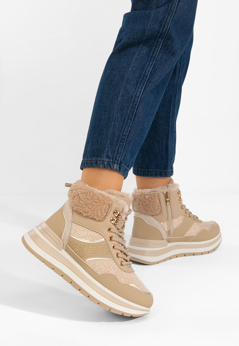 Nabila khaki telitalpú platform sneaker