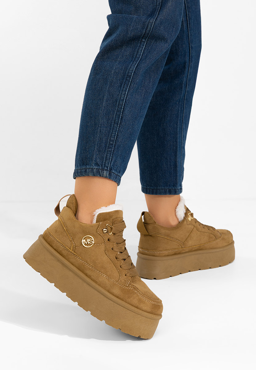 Nabilia khaki telitalpú platform sneaker