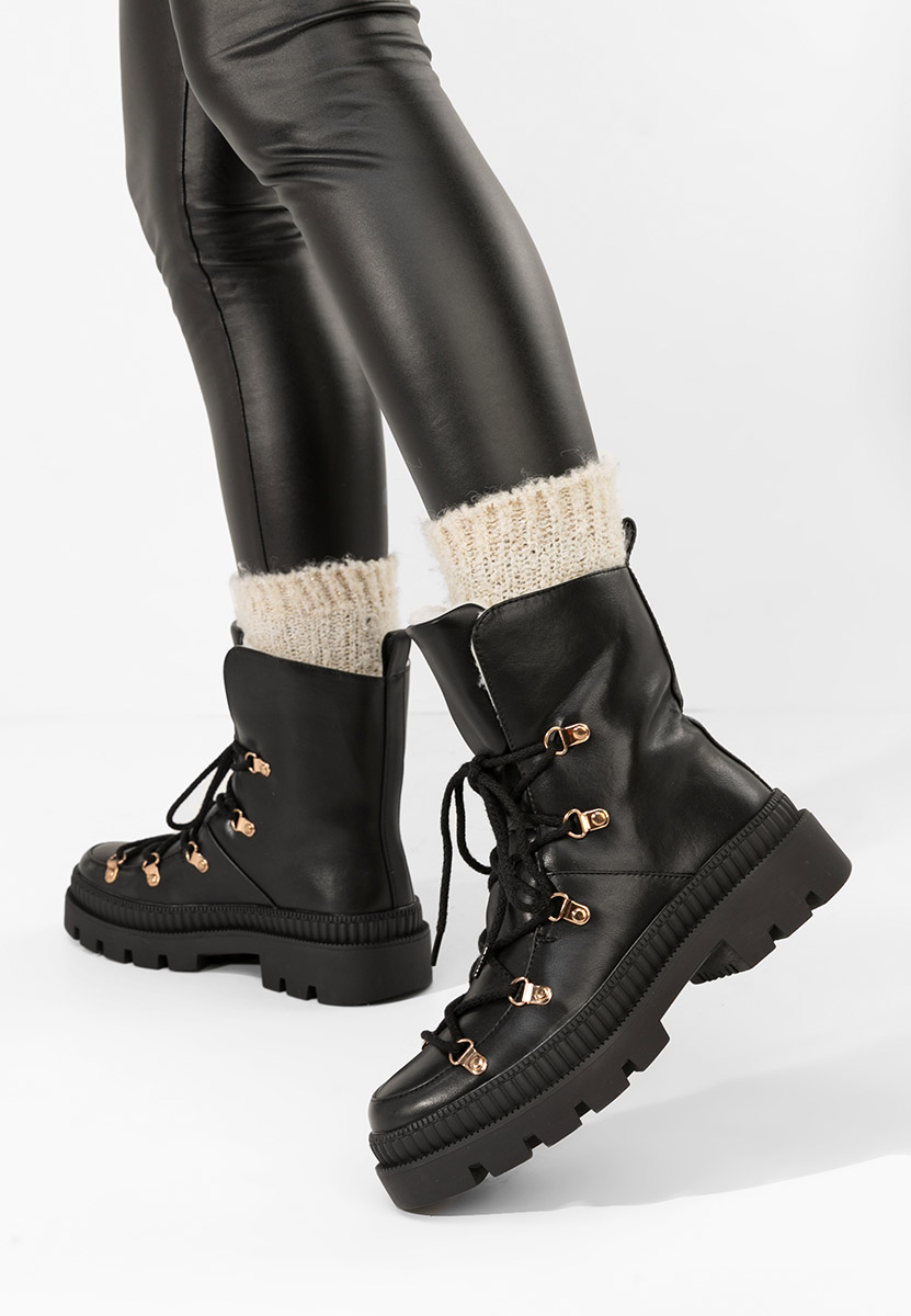 Solira fekete női téli bokacsizma